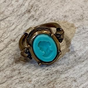 Extasia Mint Intaglio Statement Ring Size 7